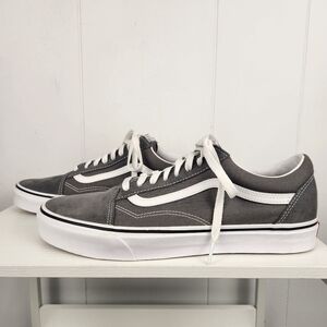 Vans Old Skool Low Gray Suede And Canvas Sneakers Mens 11.5 Skater Shoes Gray